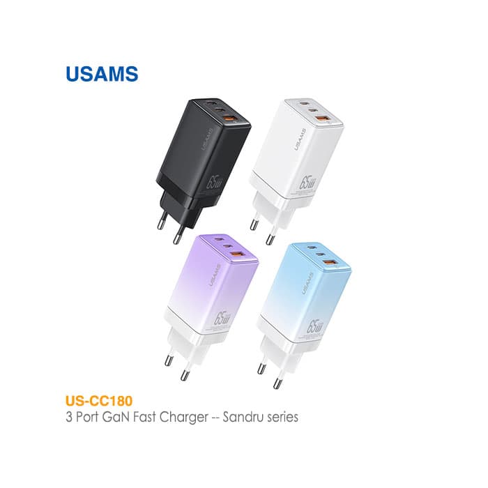 شارژر 65 وات 3 پورت یوسمز US-CC180