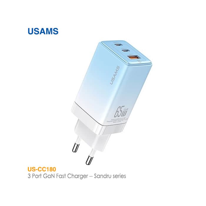 شارژر 65 وات 3 پورت یوسمز US-CC180 — تصویر ۴
