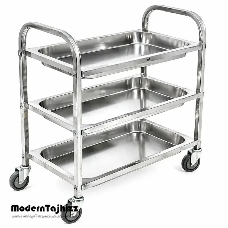 ترولی استیل سه طبقه گود مدل PT-116-S بست BEST