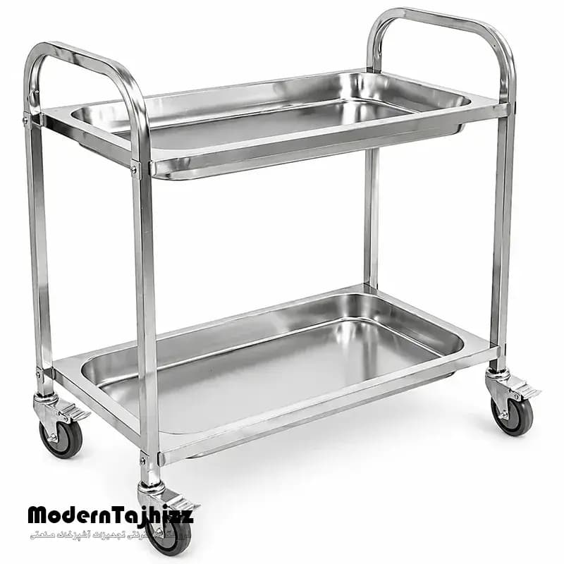 ترولی استیل دو طبقه گود مدل PT-115-S بست BEST