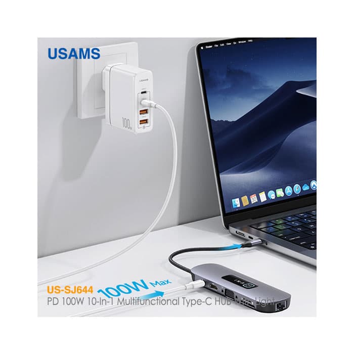 هاب مبدل 10 پورت Type-C یوسمز US-SJ644 — تصویر ۴