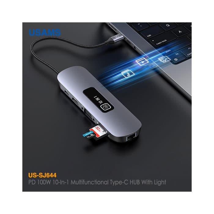 هاب مبدل 10 پورت Type-C یوسمز US-SJ644 — تصویر ۸