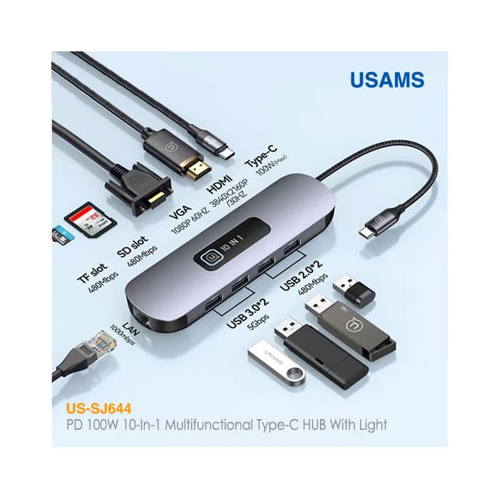 هاب مبدل 10 پورت Type-C یوسمز US-SJ644 — تصویر ۵