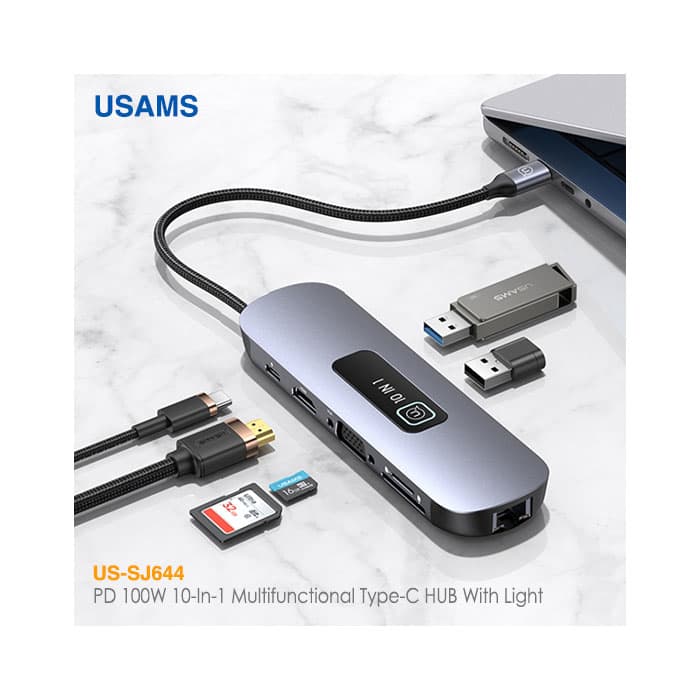هاب مبدل 10 پورت Type-C یوسمز US-SJ644 — تصویر ۳