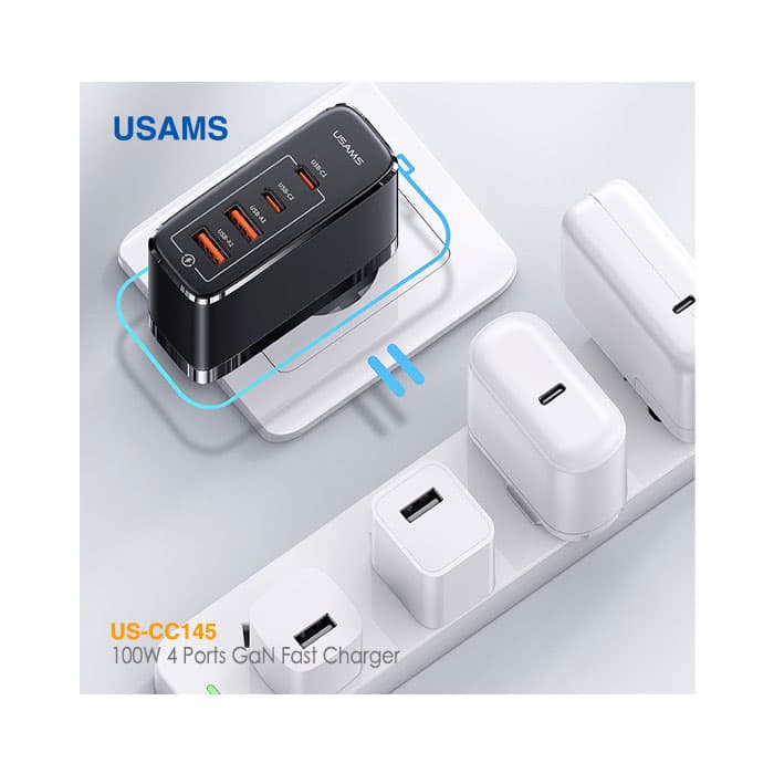 شارژر دیواری 100 وات 4 پورت یوسمز US-CC145 — تصویر ۶