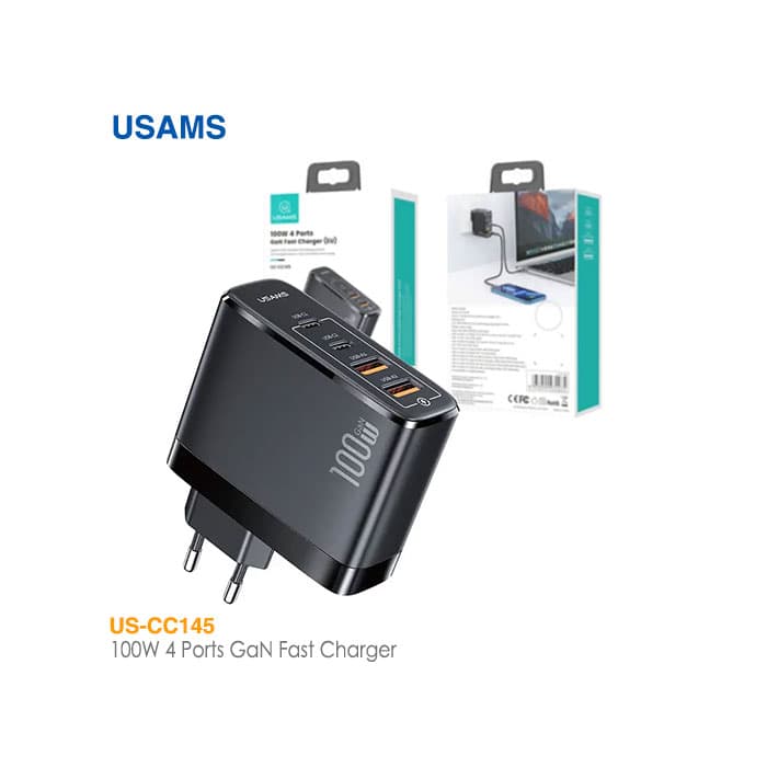 شارژر دیواری 100 وات 4 پورت یوسمز US-CC145 — تصویر ۸