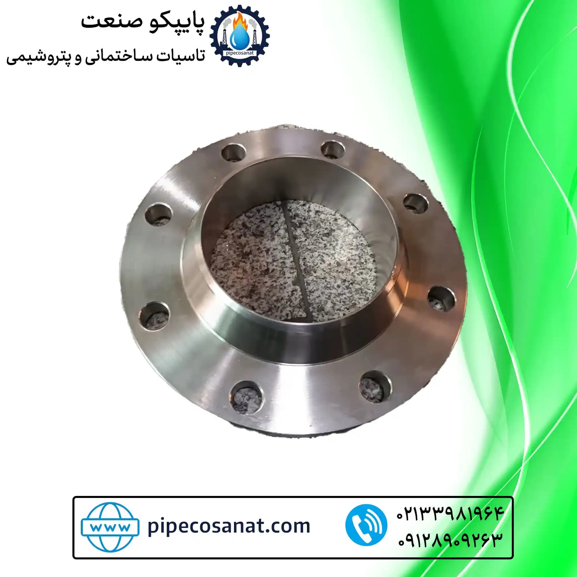 فلنج گلودار جوشی استیل ایرانی 304 کلاس کاری 150 برند melesi