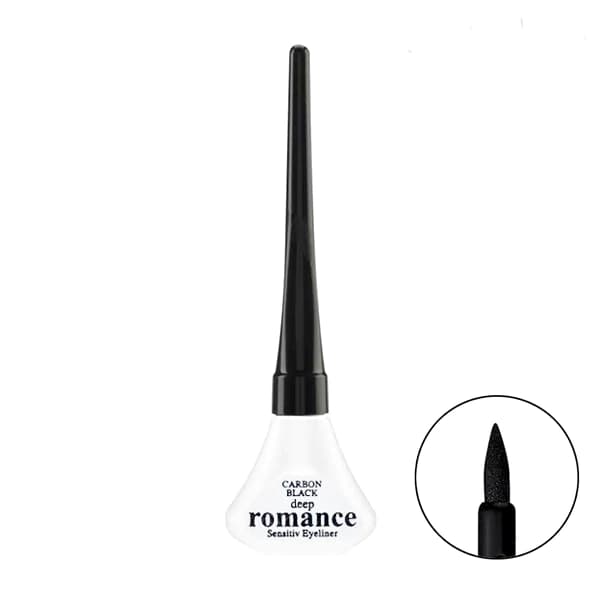 خط چشم مایع دیپ رومنس Sensitive Eyeliner کربن بلک حجم 4.5 میل