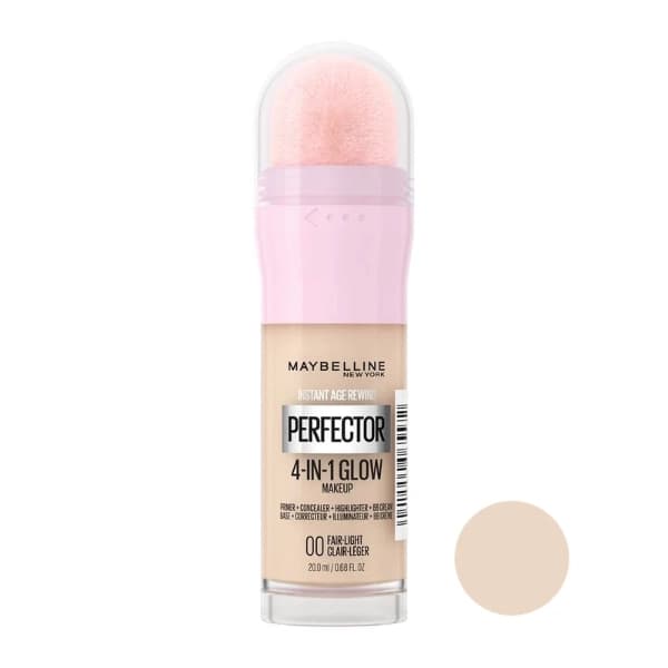 میکاپ 4 در 1 میبلین Instant Age Rewind Perfector Glow شماره 00 Fair-Light حجم 20 میلیلیتر