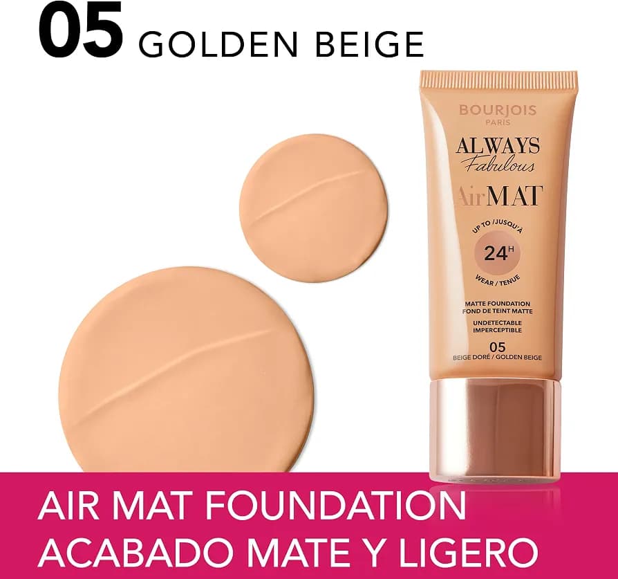 کرم پودر بورژوا Air Mat شماره 05 Golden Beige حجم 30 میل — تصویر ۲