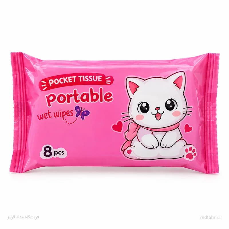 دستمال مرطوب مینی فانتزی طرح گربه مدل Mini Portable Wipes
