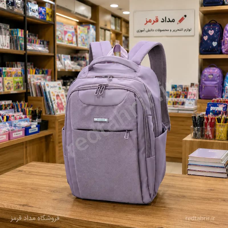 کوله پشتی پاستلی پرزیدنت | کوله دانشجویی و دبیرستانی — تصویر ۳