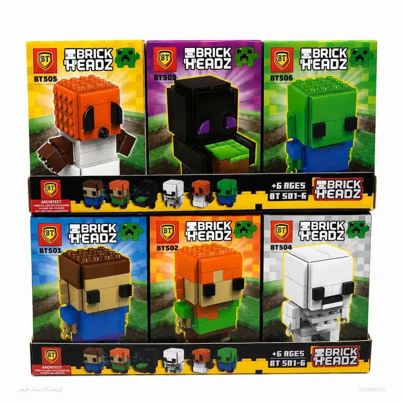 لگو ماینکرفت مدل BrickHeadz برند BT | مینی فیگور شخصیتهای Minecraft (6 مدل)