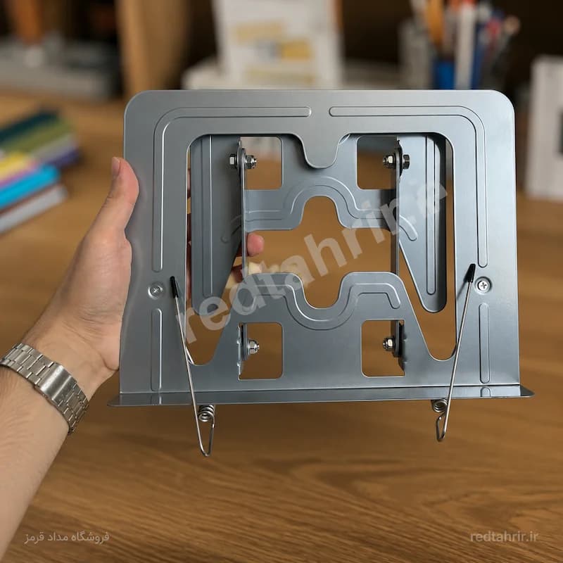 کتابگیر فلزی رومیزی ۳۶۰ درجه | نگهدارنده کتاب — تصویر ۳