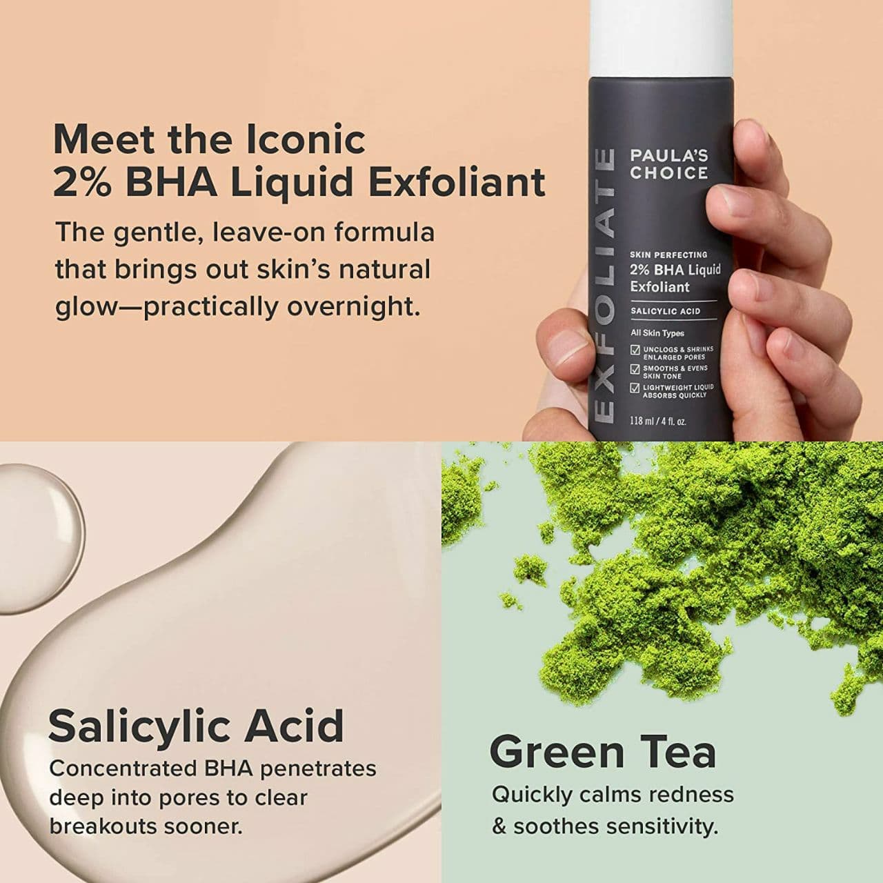 تونر سالیسیلیک اسید پائولاز چویس Paulas Choice BHA Liquid Exfoliant – حجم 30 میل — تصویر ۳