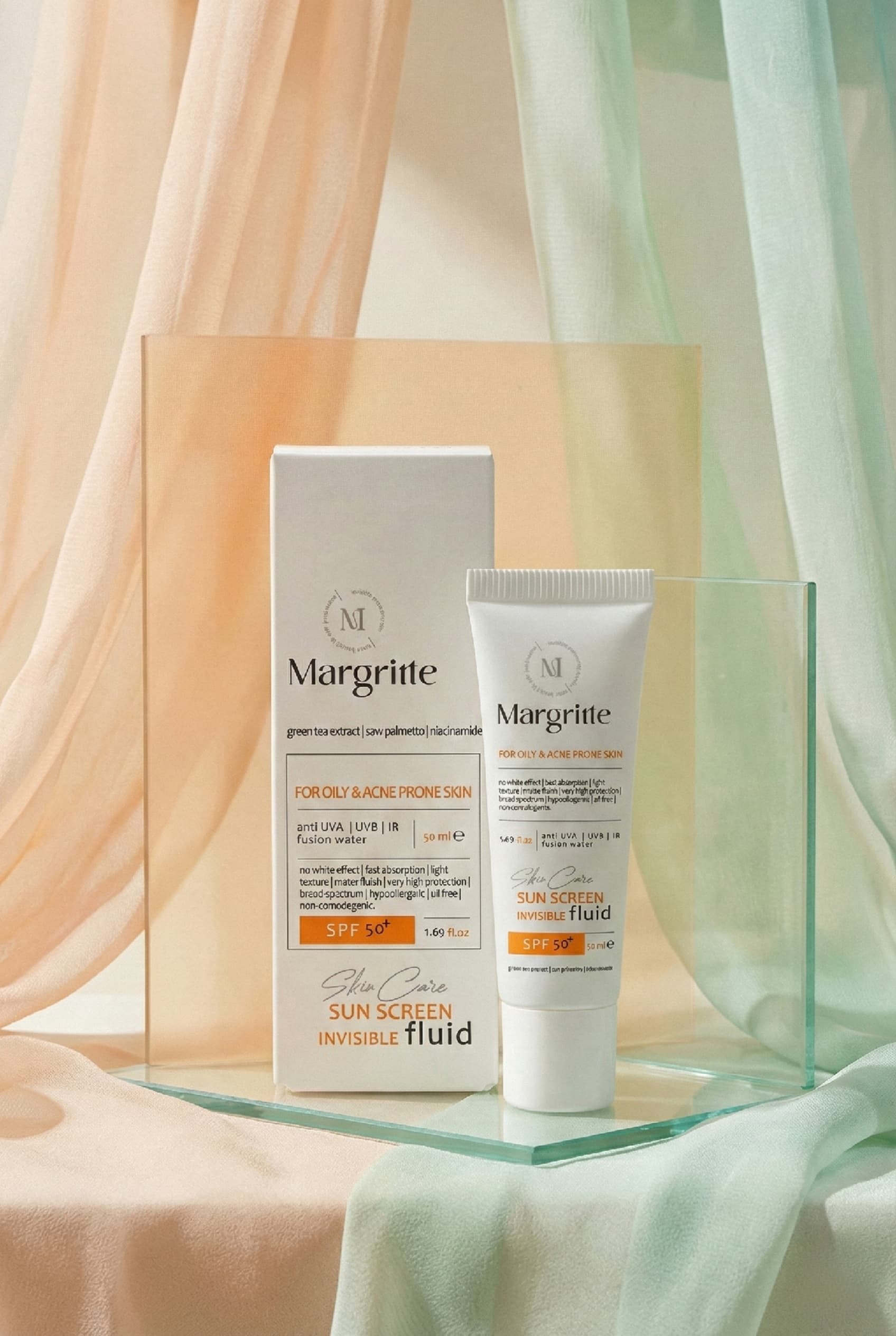 فلوئید ضد آفتاب SPF50 پوست چرب و مستعد آکنه مارگریت | محافظت بالا با بافت سبک — تصویر ۴