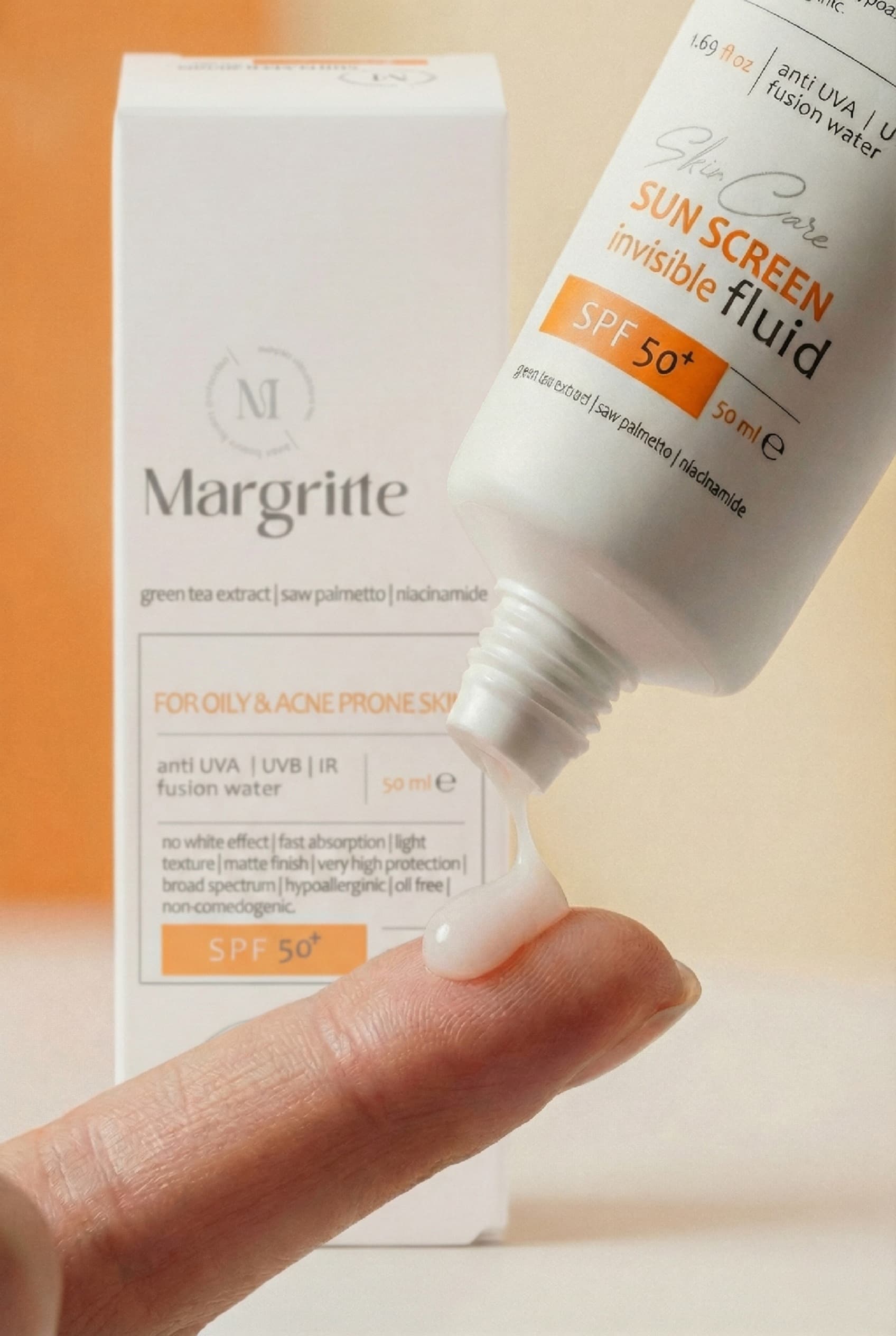 فلوئید ضد آفتاب SPF50 پوست چرب و مستعد آکنه مارگریت | محافظت بالا با بافت سبک — تصویر ۲