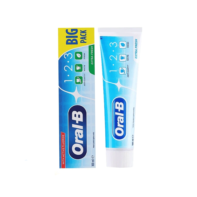 خمیر دندان اورال بی مدل ORAL-B MINT 1.2.3 EXTRA