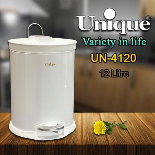 سطل زباله سفید 12لیتر یونیک