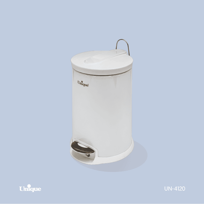 سطل زباله 12 لیتر سفید یونیک 4120 — تصویر ۲