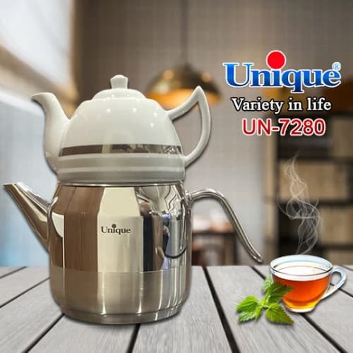 کتری و قوری لوله ای استیل 2لیتر یونیک مدل7280