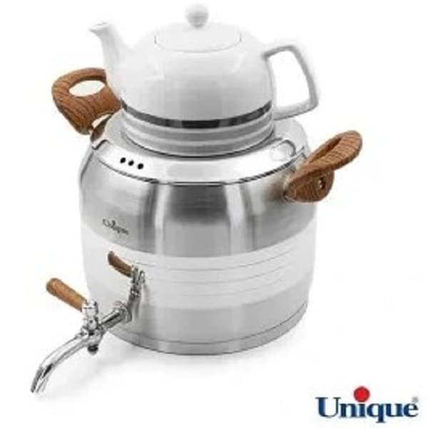 کتری و قوری شیردار استیل یونیک طرح چوب مدل 7291