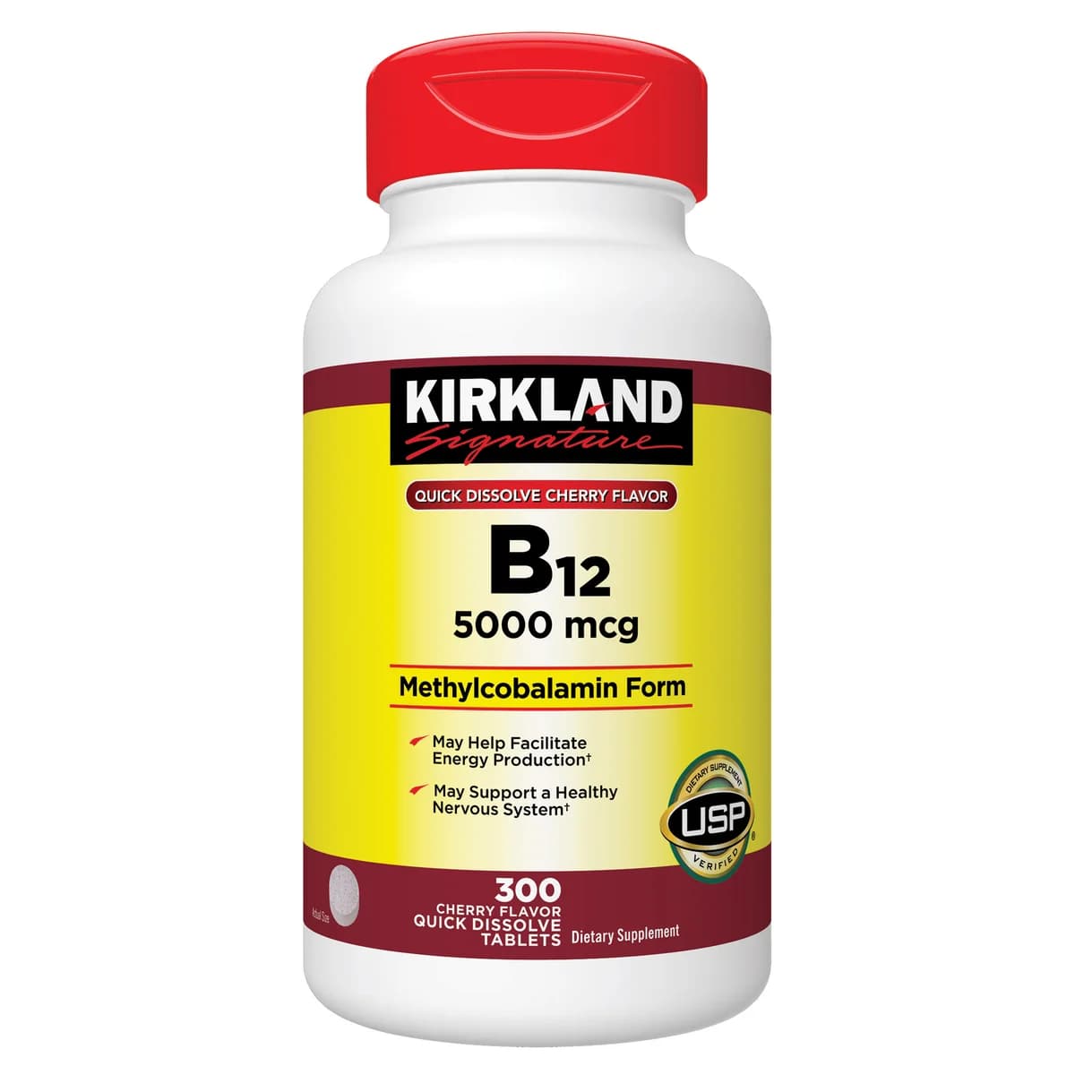 ویتامین ب 12 کرکلند 5000 میکروگرم 300 عدد | Kirkland B12 (جذب سریع)
