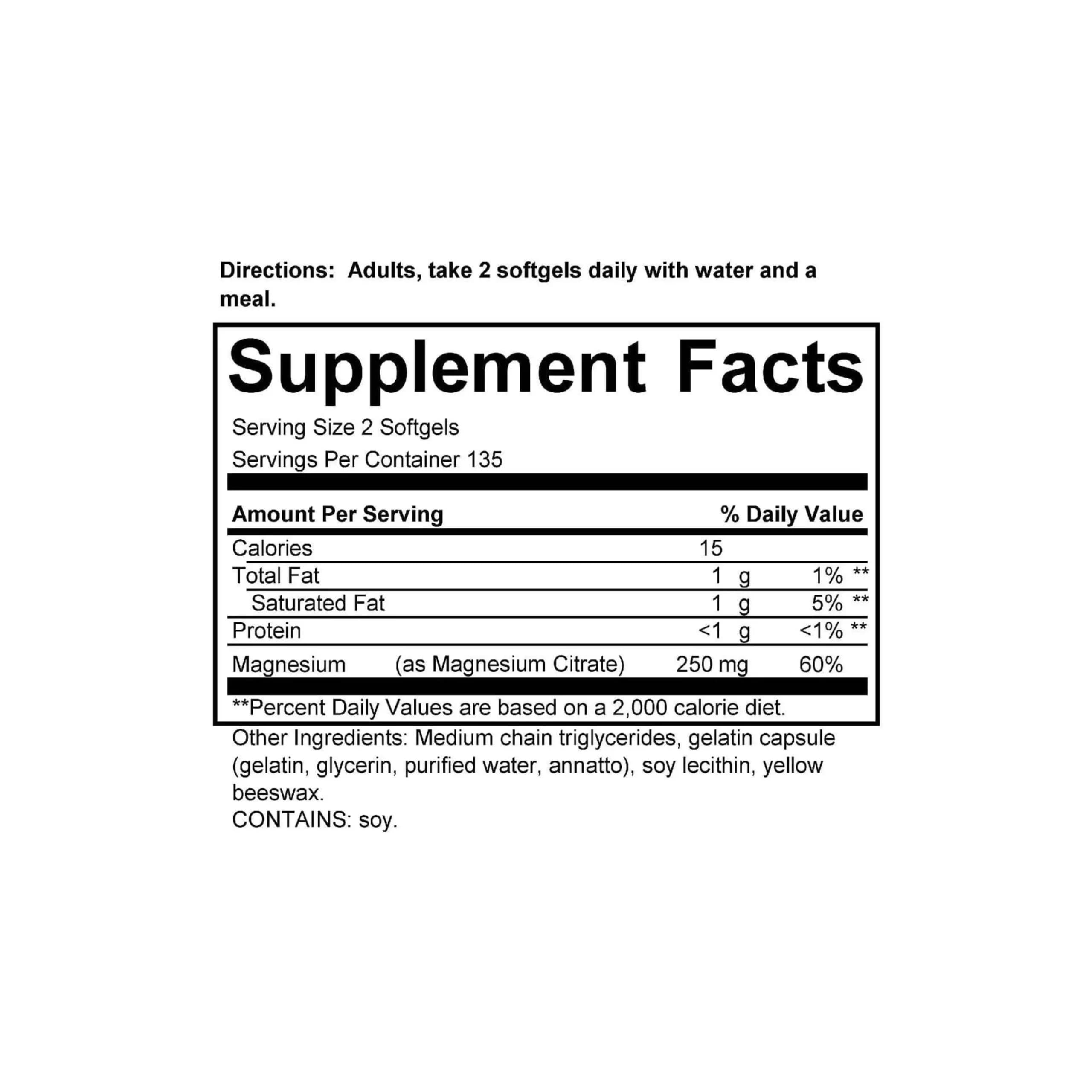 منیزیم سیترات کرکلند ۲۵۰ میلی‌گرم | ۲۷۰ عدد (Magnesium Citrate 250 mg) — تصویر ۳