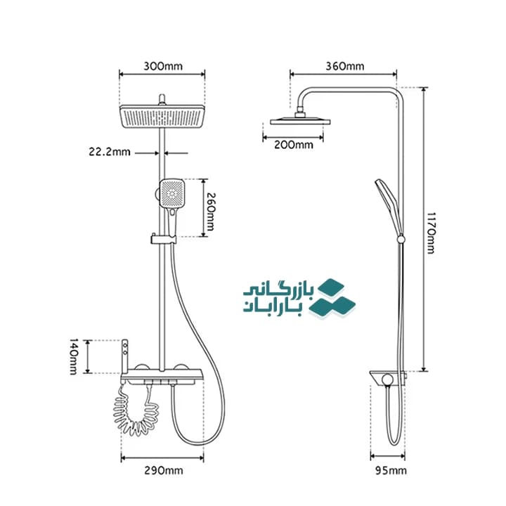 دوش پیانویی دیجیتال دیکالان مدل DKL-90831 - بارابان — تصویر ۴