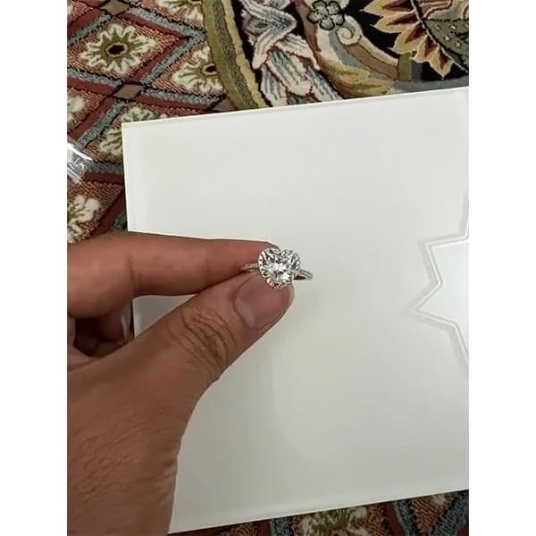 انگشتر نقره سواروسکی مدل قلب جواهری — تصویر ۲