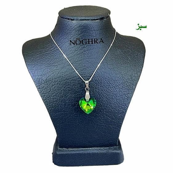 گردنبند نقره سواروسکی قلب چند رنگ — تصویر ۷