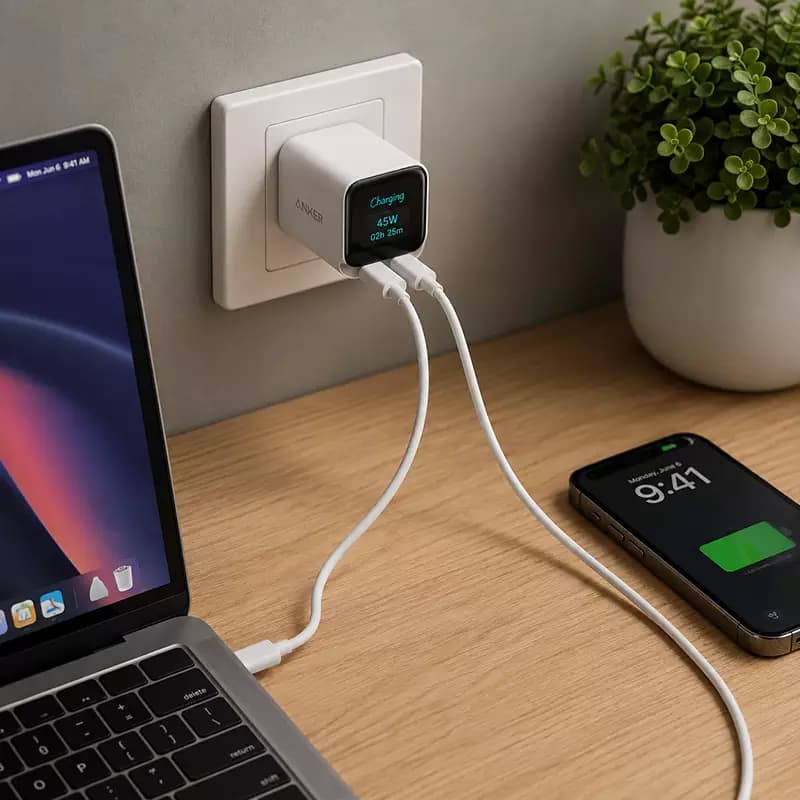 شارژر Anker Nano Charger 45W Smart Display (A121D)