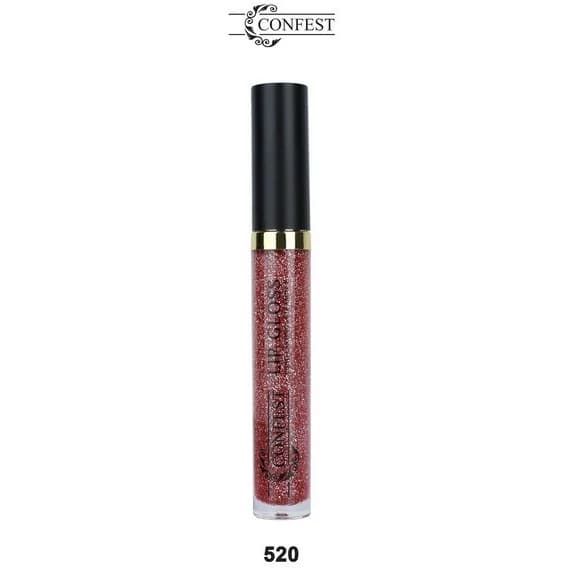 رژ لب لب مایع کانفست اکلیلی صورتی نارنجی lip gloss confest 520