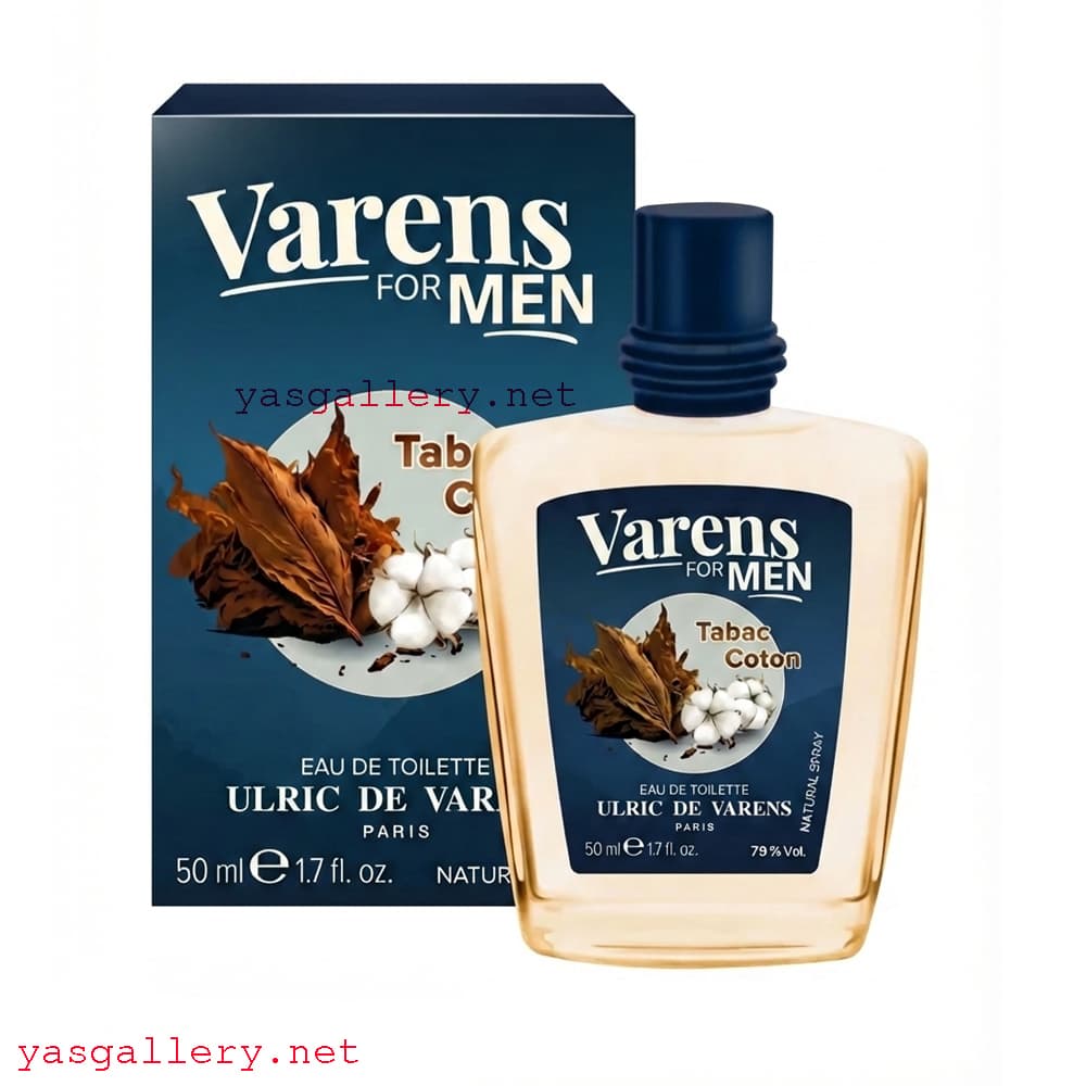 ادکلن وارنز مردانه با رایحه تنباکو و گل پنبه Varens For Men Tabac Coton 50 ml