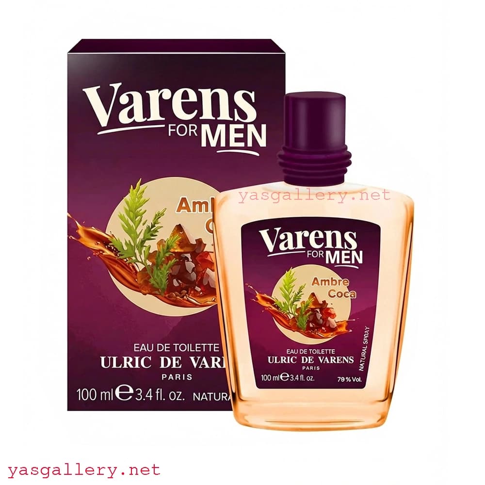 ادکلن وارنز مردانه با رایحه امبر کوکا Varens For Men Amber Coca 50 ml — تصویر ۲