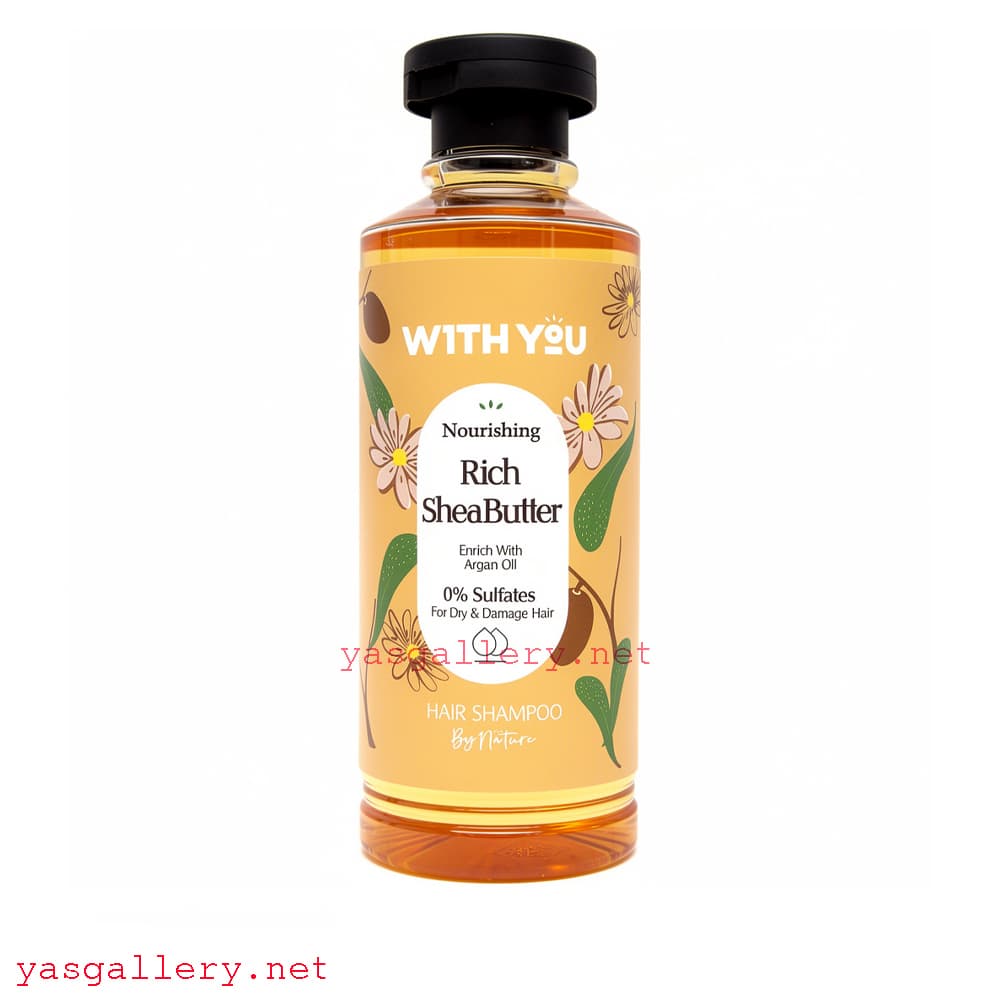 شامپو ویت یو تقویت‌کننده و مغذی حاوی شی باتر و روغن آرگان With you Nourishing Rich Shea Butter Shampoo 300 ml