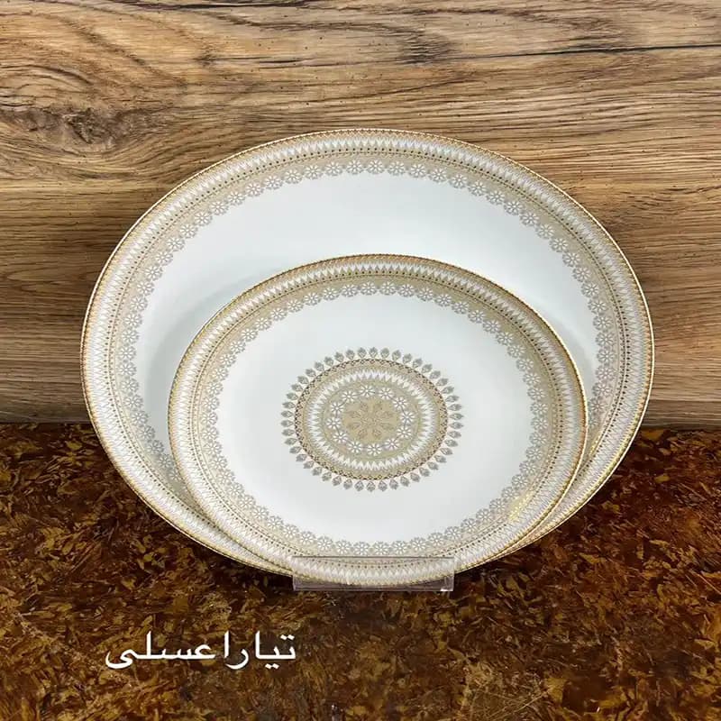 سرویس غذاخوری آرکوپال 26 پارچه شش نفره گرد تیارا عسلی