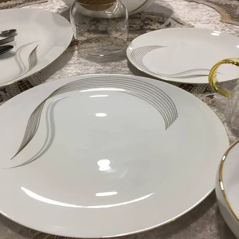 سرویس آرکوپال گرد طرح شمل طلا لب طلایی — تصویر ۲
