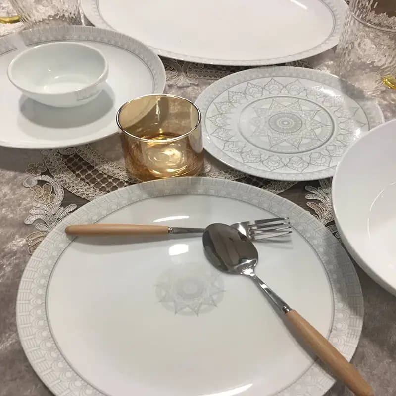 سرویس غذاخوری آرکوپال طرح اطلس طوسی — تصویر ۳