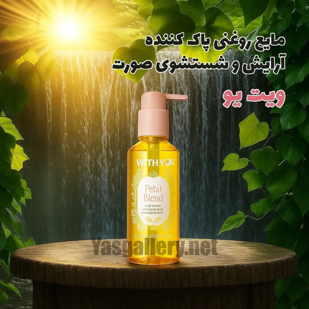 مایع روغنی پاک کننده آرایش و شستشوی صورت ویت یو With You Cleansing Elixir With Natural Petal Oils 200 ml — تصویر ۲