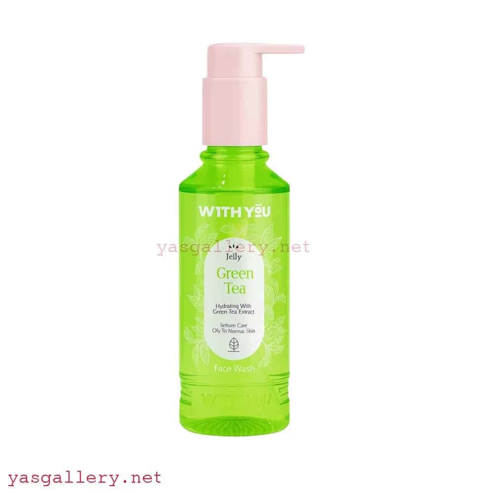 ژل شستشوی صورت ویت یو حاوی عصاره چای سبز With You Jelly Face Wash With Green Tea Extract 200 ml
