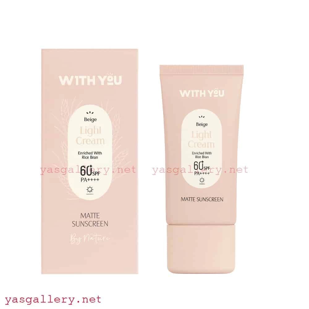 کرم ضد آفتاب ویت یو با رنگ بژ روشن مات With You Invisible Beige Light Cream SPF 60