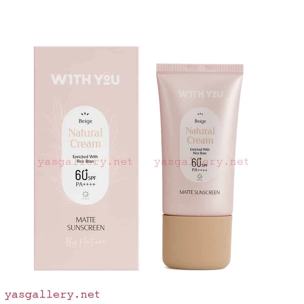کرم ضد آفتاب ویت یو با رنگ بژ طبیعی مات With You Invisible Beige Natural Cream SPF 60
