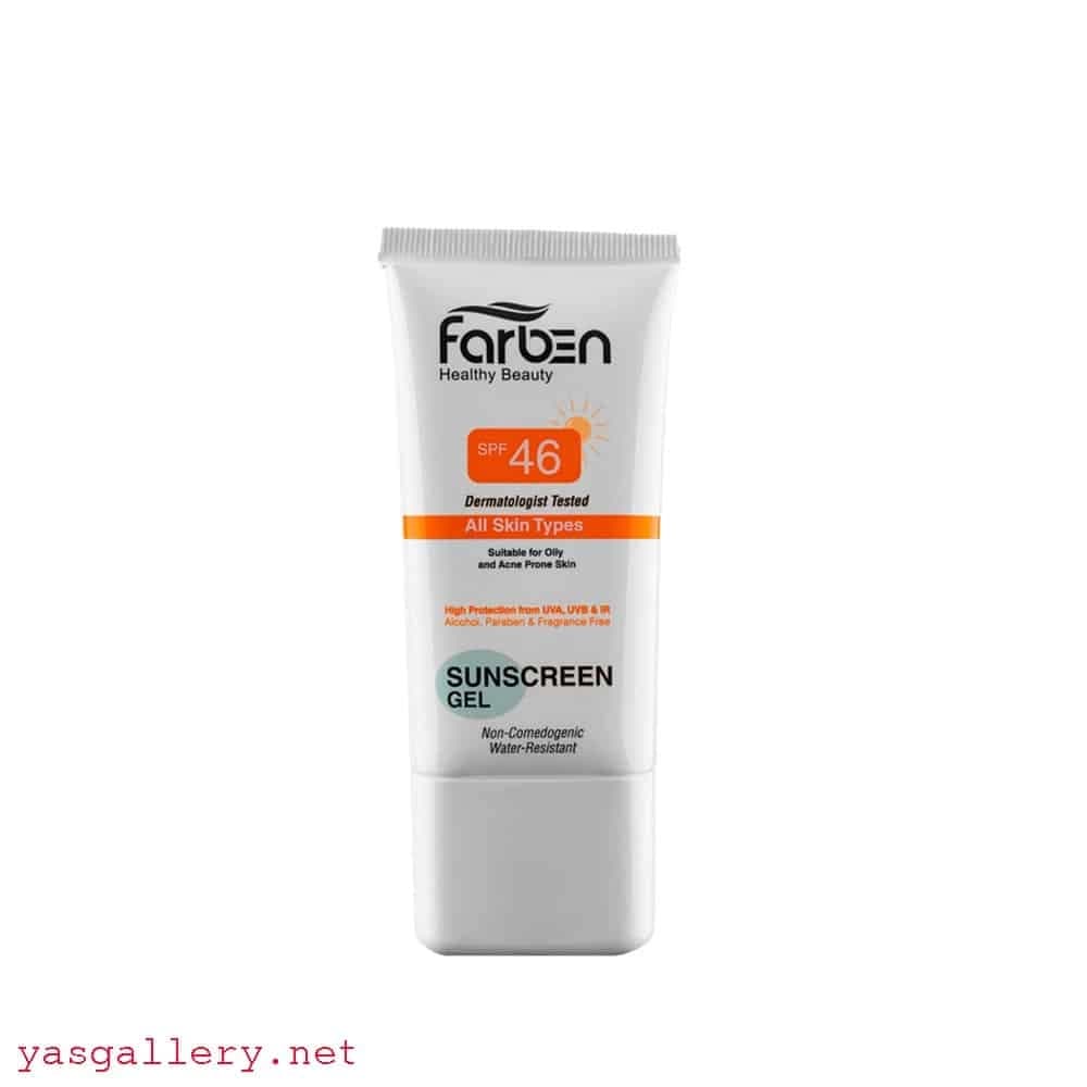 ژل ضد آفتاب فاربن SPF 46 فاقد رنگ برای پوستهای چرب و آکنه دار