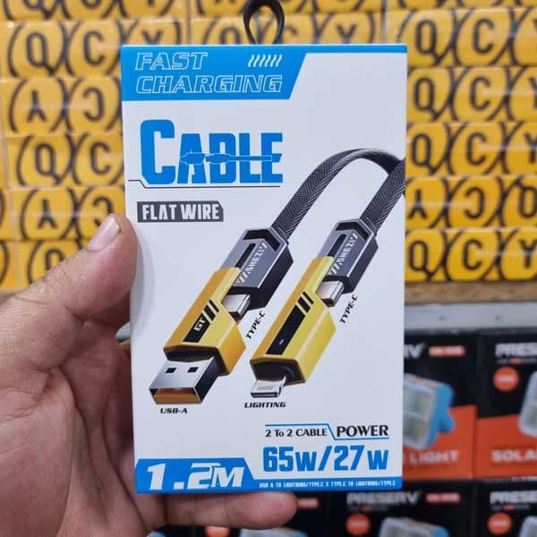 کابل شارژ 4 کاره 65 وات با تایپ سی C ، لایتنینگ و USB-A — تصویر ۲