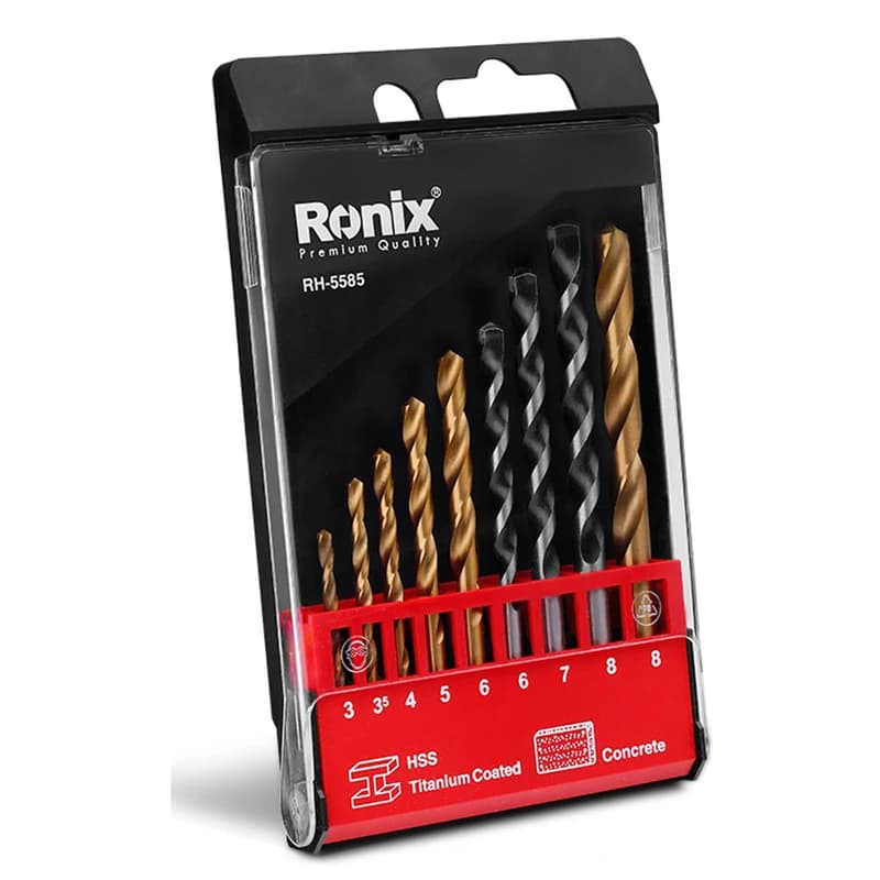 ست مته آهن و بتن مجموعه 9 عددی رونیکس مدل 5585 RONIX
