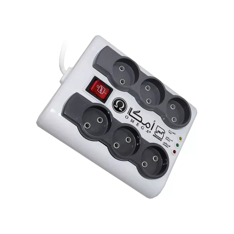 محافظ برق 6 خانه 5 متری امگا مدل P6000
