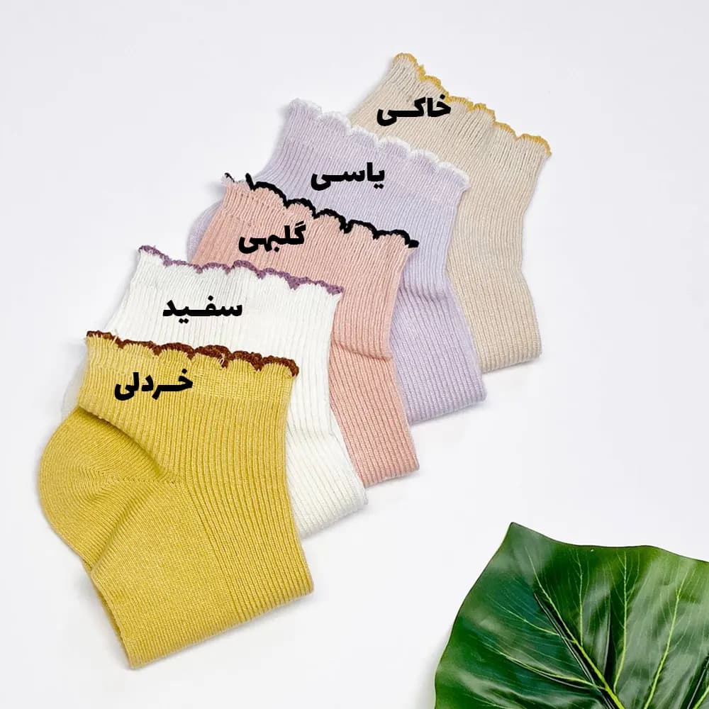 جوراب فانتزی زنانه کبریتی لب کنگره — تصویر ۲