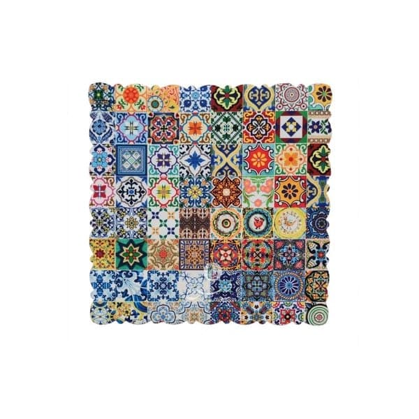 رومیزی مخمل طرح هفت رنگ – ابعاد 30 در 30