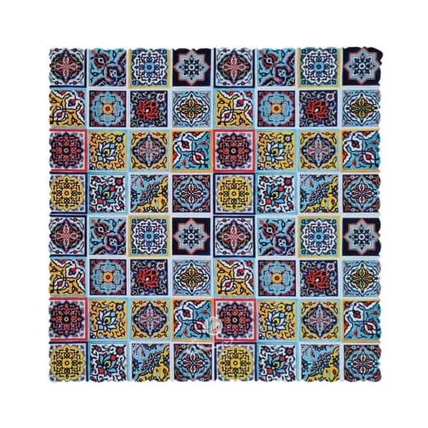 رومیزی مخمل طرح فیروزه – ابعاد 90 در 90